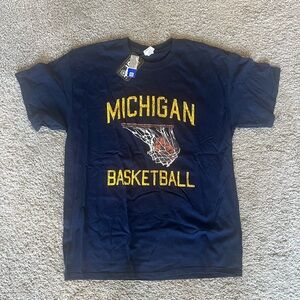 Gildan Navy Michigan Basketball Tee